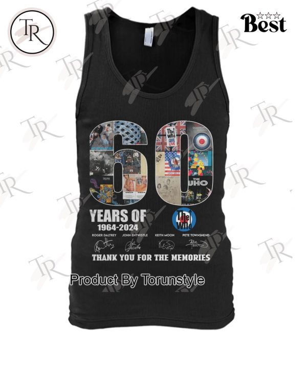 60 Years Of 1964-2024 The Who Thank You For The Memories T-Shirt