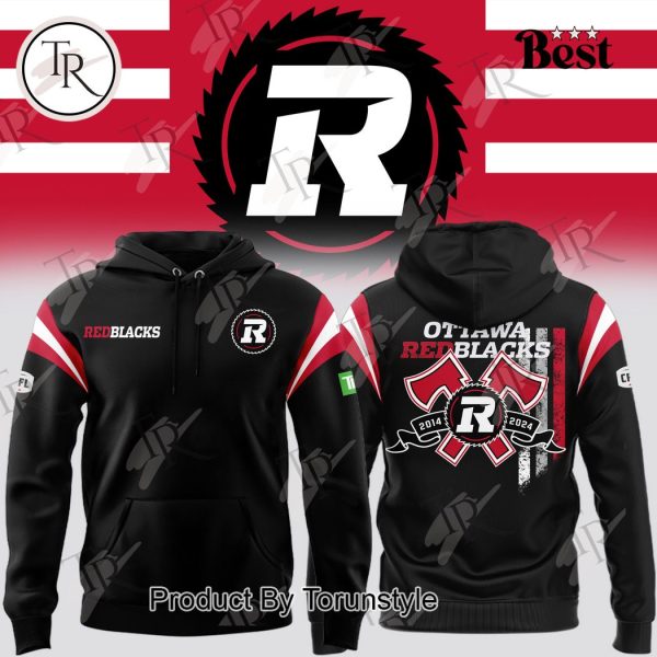 Ottawa Redblacks 10th Anniversary 2014-2024 Hoodie – Black