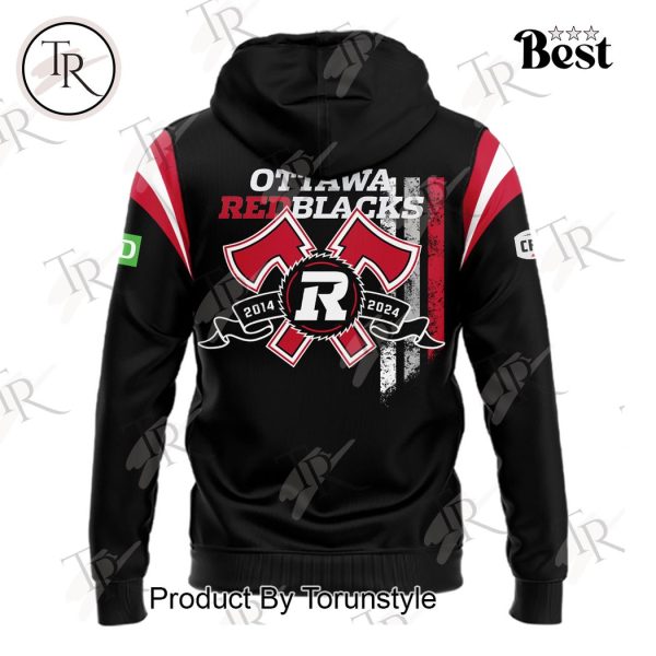 Ottawa Redblacks 10th Anniversary 2014-2024 Hoodie – Black