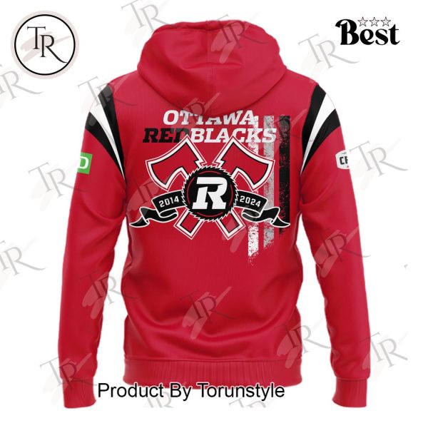 Ottawa Redblacks 10th Anniversary 2014-2024 Hoodie – Red