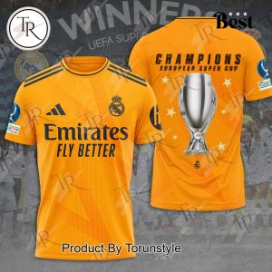 Real Madrid Champions European Super Cup 2024 Hoodie – Orange