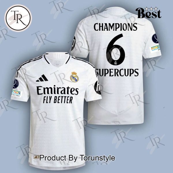 Real Madrid UEFA 6TH Champions Supercups Football Jersey