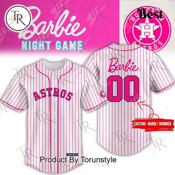 Houston Astros x Barbie Night Game Custom Baseball Jersey