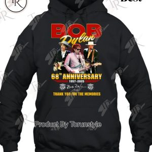 Bob Dylan 68th Anniversary 1957-2025 Thank You For The Memories T-Shirt