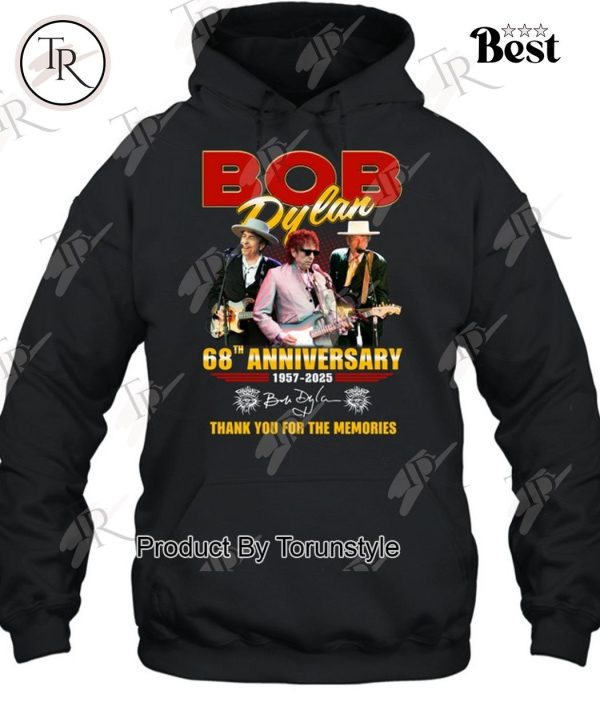 Bob Dylan 68th Anniversary 1957-2025 Thank You For The Memories T-Shirt