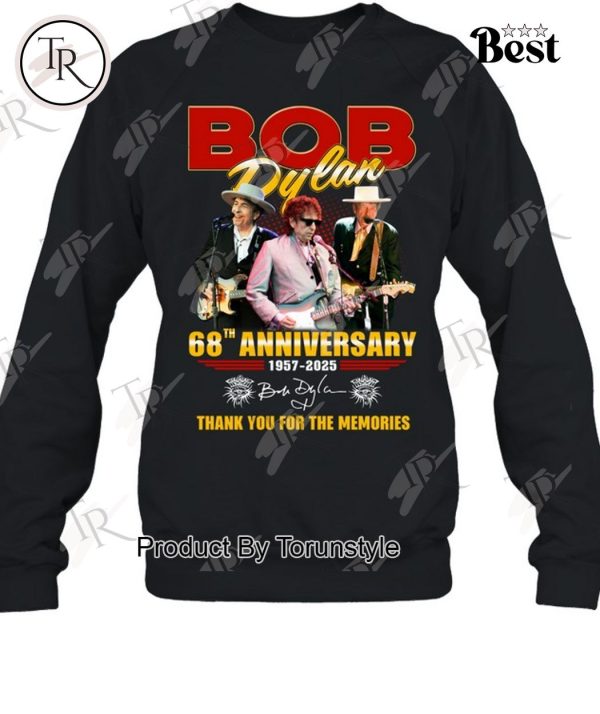 Bob Dylan 68th Anniversary 1957-2025 Thank You For The Memories T-Shirt