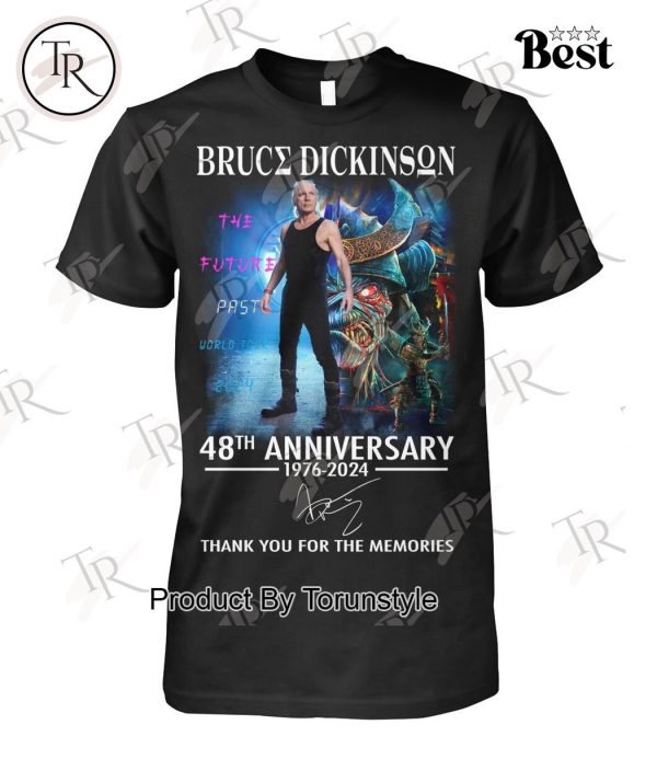 Bruce Dickinson 48th Anniversary 1976-2024 Thank You For The Memories T-Shirt