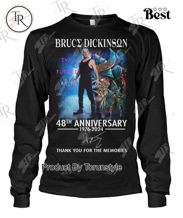 Bruce Dickinson 48th Anniversary 1976-2024 Thank You For The Memories T-Shirt