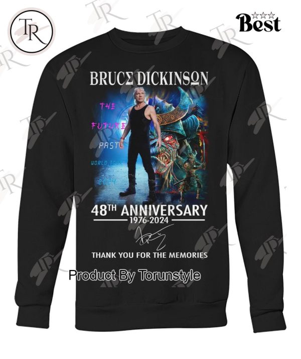 Bruce Dickinson 48th Anniversary 1976-2024 Thank You For The Memories T-Shirt