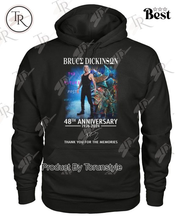 Bruce Dickinson 48th Anniversary 1976-2024 Thank You For The Memories T-Shirt