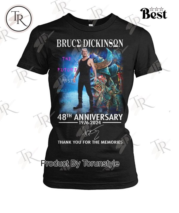 Bruce Dickinson 48th Anniversary 1976-2024 Thank You For The Memories T-Shirt