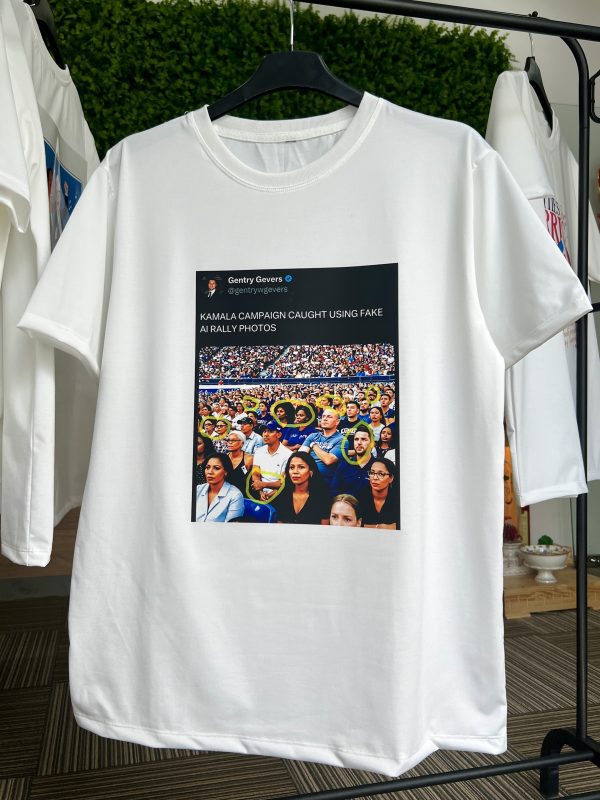 Kamala Campaign Caught Using Fake AI Rally Photos Unisex T-Shirt