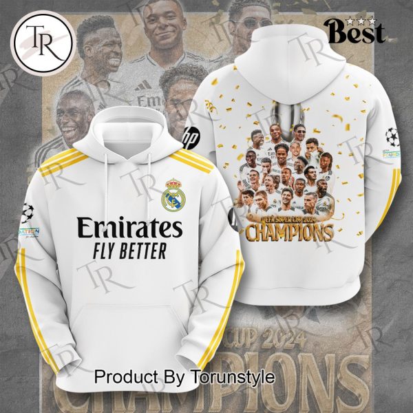 Real Madrid UEFA Super Cup 2024 Champions Hoodie