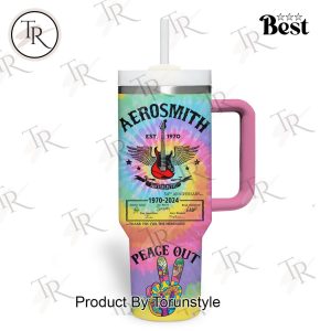 Aerosmith 54th Anniversary 1970-2024 Thank You For The Memories Peace Out 40oz Tumbler