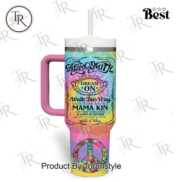 Aerosmith 54th Anniversary 1970-2024 Thank You For The Memories Peace Out 40oz Tumbler