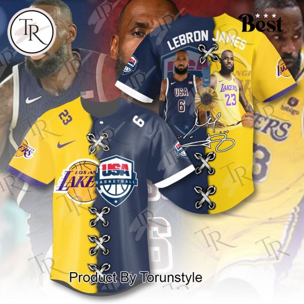 Los Angeles Lakers x United States Lebron James Baseball Jersey