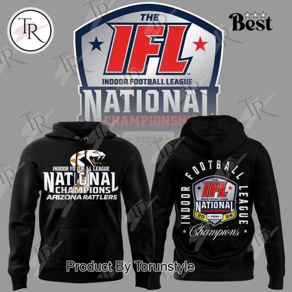 Indoor Football League National Champions 2024 Arizona Rattlers Hoodie – Black