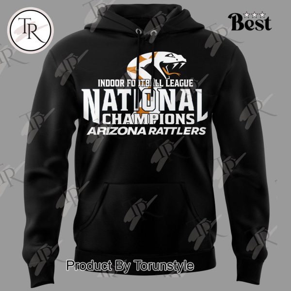 Indoor Football League National Champions 2024 Arizona Rattlers Hoodie – Black