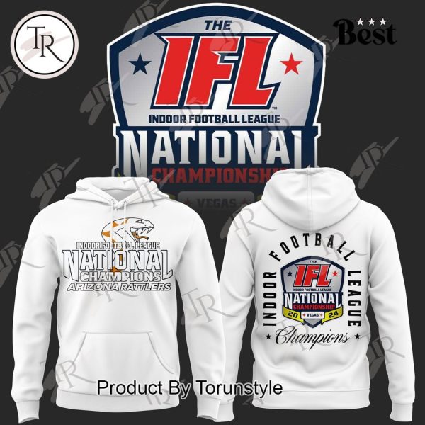 Indoor Football League National Champions 2024 Arizona Rattlers Hoodie – White