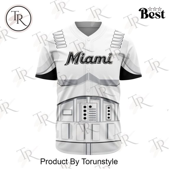 MLB Miami Marlins Special Star Wars Stormtroopers Design Baseball Jersey