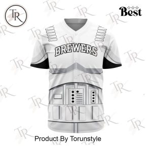 MLB Milwaukee Brewers Special Star Wars Stormtroopers Design Baseball Jersey