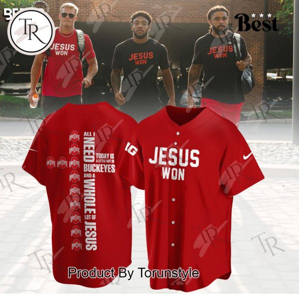 Ohio State Jesus Won All I Need Today Is A Little Out Of Buckeyes And A Whole Lot Of Jesus Hoodie – Red