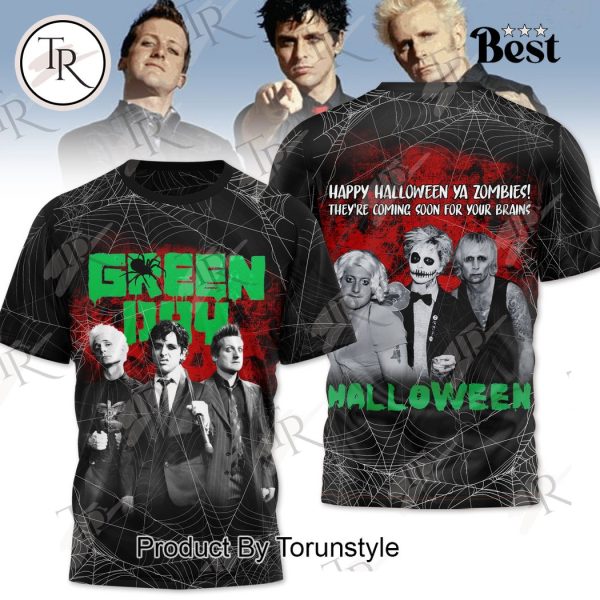 Green Day Happy Halloween Ya Zombies They’re Coming Soon For Your Brains Hoodie