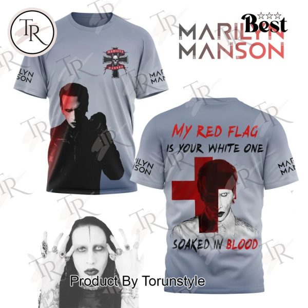 Marilyn Manson My Red Flag Is Your White One Soaked In Blood T-Shirt