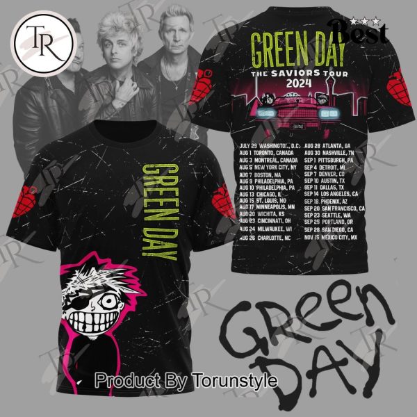 Green Day The Saviors Tour 2024 3D Unisex Hoodie