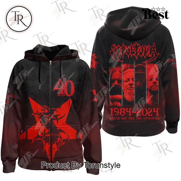 Sepultura 40 Years Of 1984-2024 Thank You For The Memories Hoodie