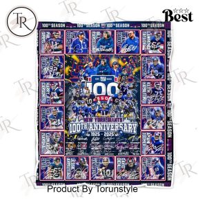 New York Giants 100th Anniversary 1925-2025 Fleece Blanket