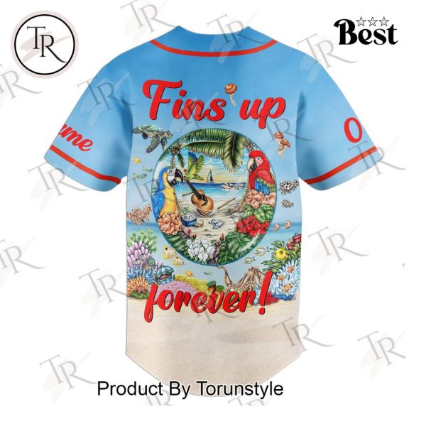 Jimmy Buffet Fins Up Forever Custom Baseball Jersey