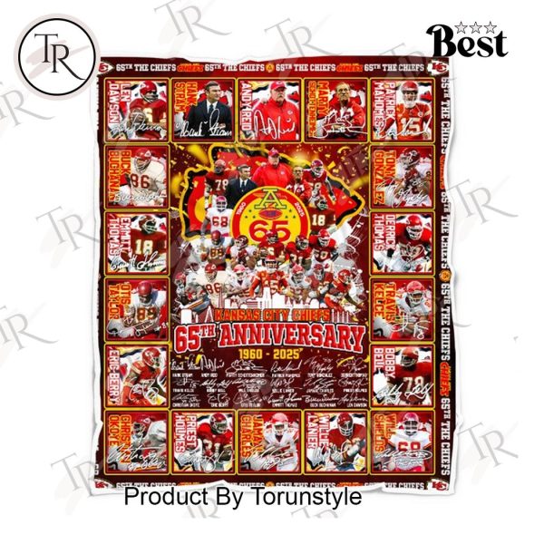 Kansas City Chiefs 65th Anniversary 1960-2025 Fleece Blanket