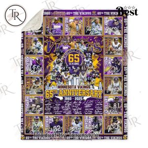 Minnesota Vikings 65th Anniversary 1960-2025 Fleece Blanket