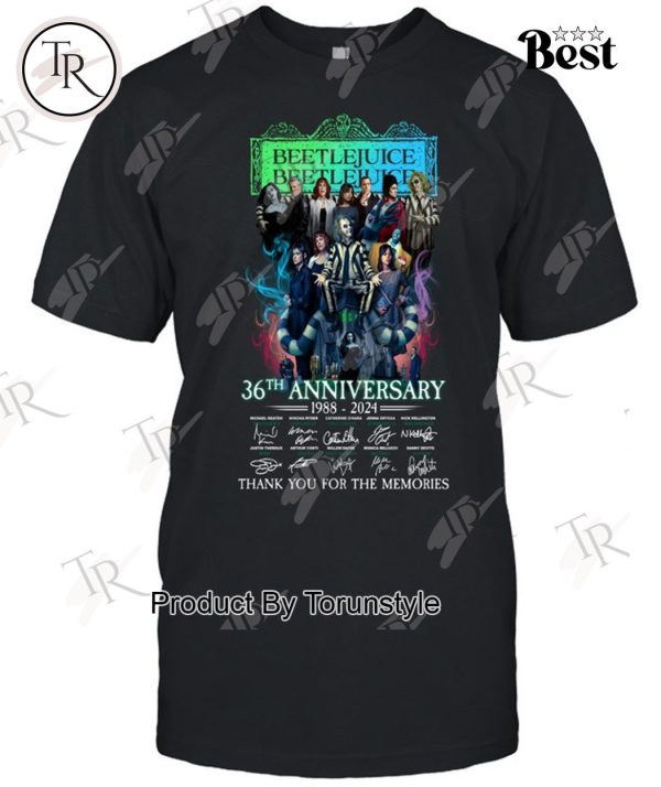 Beetlejuice Beetlejuice 36th Anniversary 1988-2024 Thank You For The Memories T-Shirt