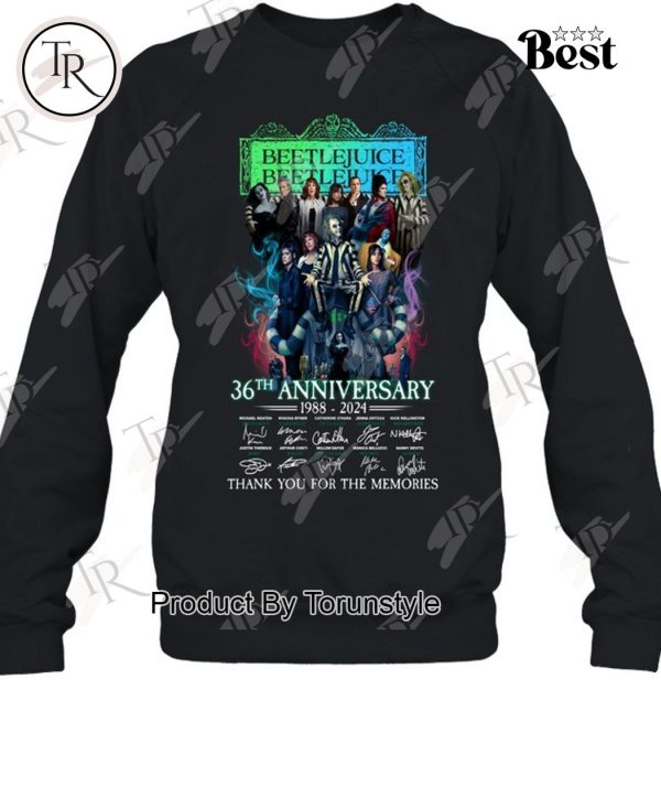 Beetlejuice Beetlejuice 36th Anniversary 1988-2024 Thank You For The Memories T-Shirt