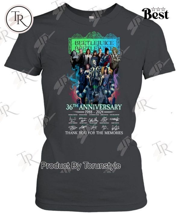 Beetlejuice Beetlejuice 36th Anniversary 1988-2024 Thank You For The Memories T-Shirt