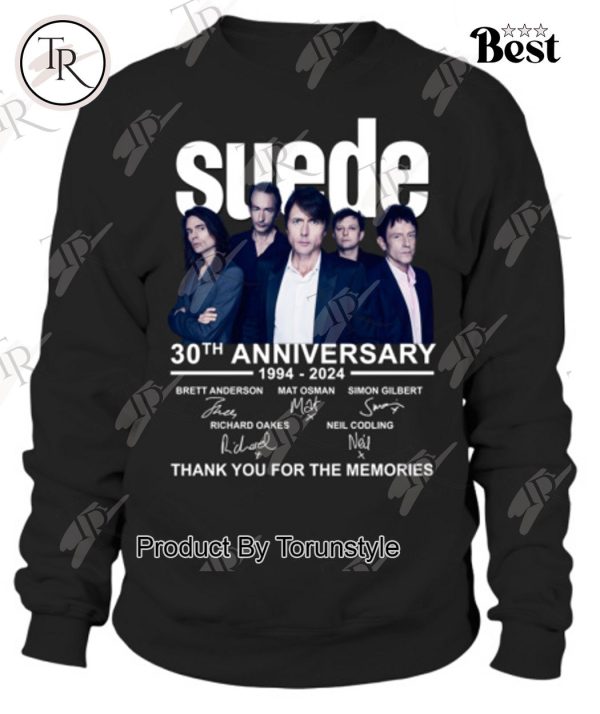 Suede 30th Anniversary 1994-2024 Thank You For The Memories T-Shirt