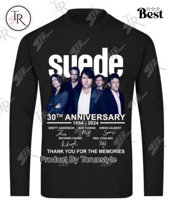 Suede 30th Anniversary 1994-2024 Thank You For The Memories T-Shirt