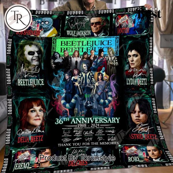 Beetlejuice Beetlejuice 36th Anniversary 1988-2024 Thank You For The Memories Fleece Blanket