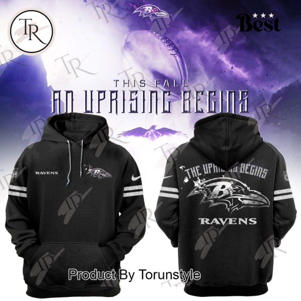 Baltimore Ravens The Uprising Begins 2024 Hoodie – Black