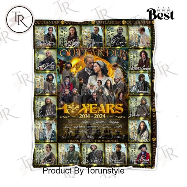 Outlander 10 Year 2014-2024 Thank You For The Memories Fleece Blanket