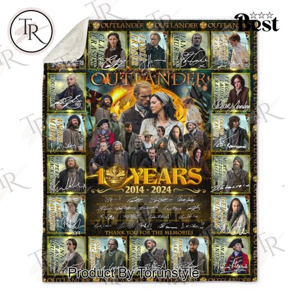 Outlander 10 Year 2014-2024 Thank You For The Memories Fleece Blanket