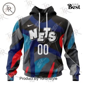 NBA Brooklyn Nets Special Realistic Team Logo Design Hoodie