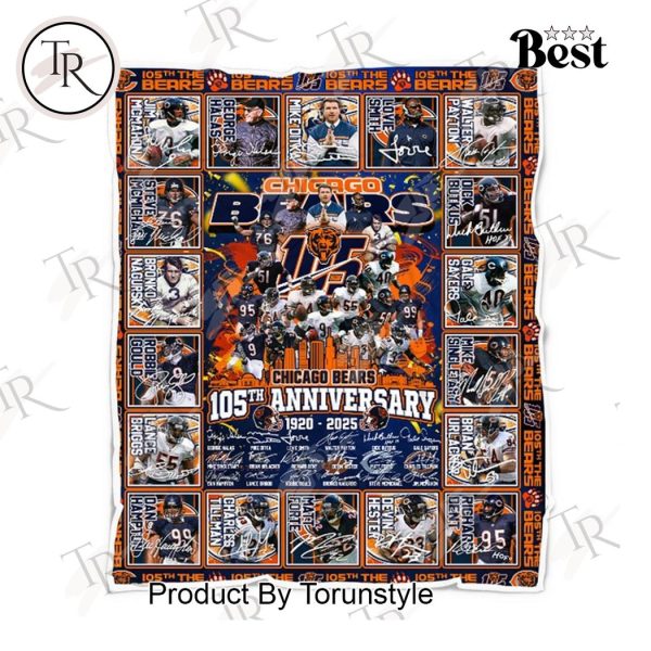 Chicago Bears 105th Anniversary 1920-2025 Fleece Blanket