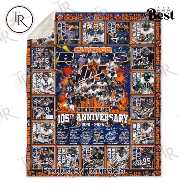 Chicago Bears 105th Anniversary 1920-2025 Fleece Blanket