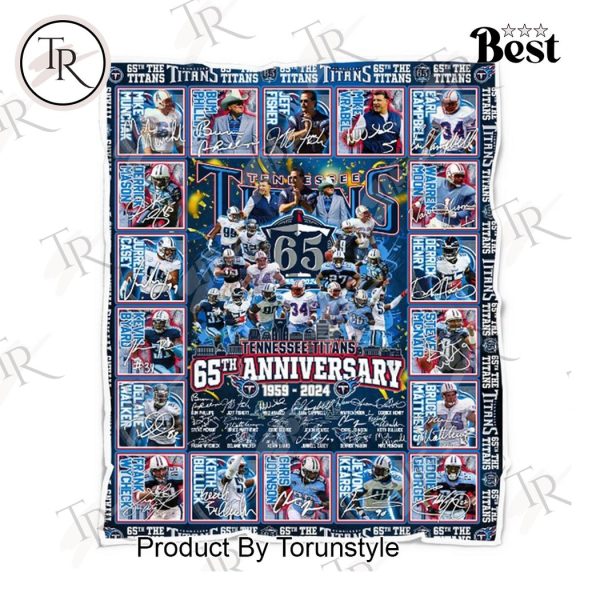 Tennessee Titans 65th Anniversary 1959-2024 Fleece Blanket