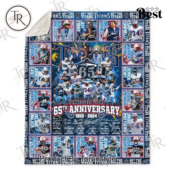 Tennessee Titans 65th Anniversary 1959-2024 Fleece Blanket