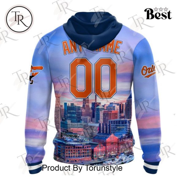 MLB Baltimore Orioles Special Cityscape Design Hoodie