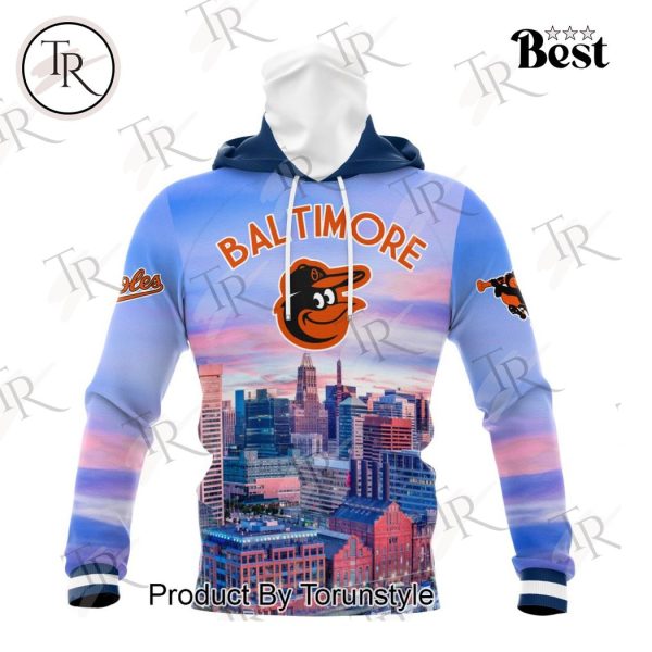 MLB Baltimore Orioles Special Cityscape Design Hoodie